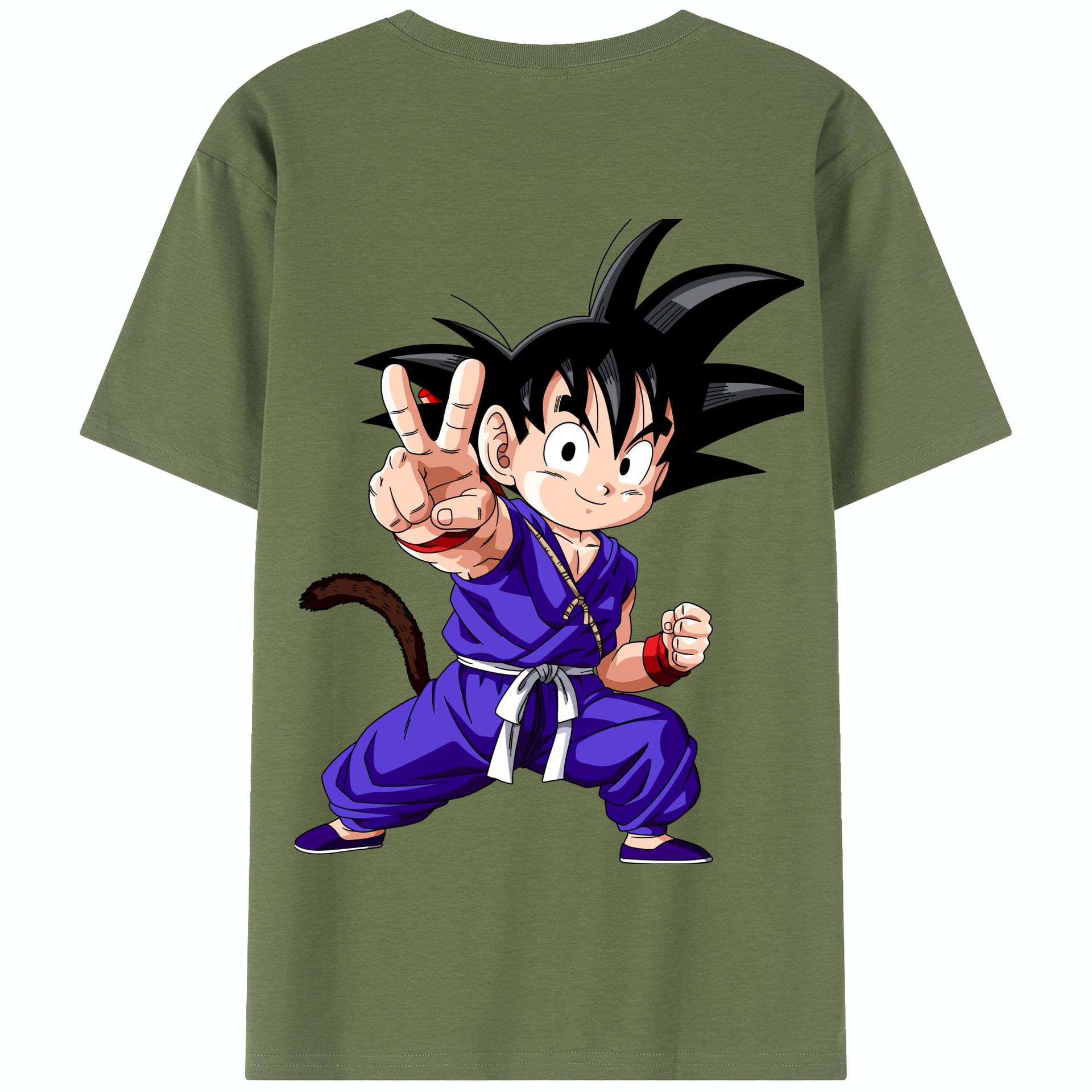 （画像用） ドラゴンボール 孫悟空（そん ごくう）Son Goku カカロット DRAGON BALL Kakarotto 綿100％半袖Tシャツ（背面プリント）